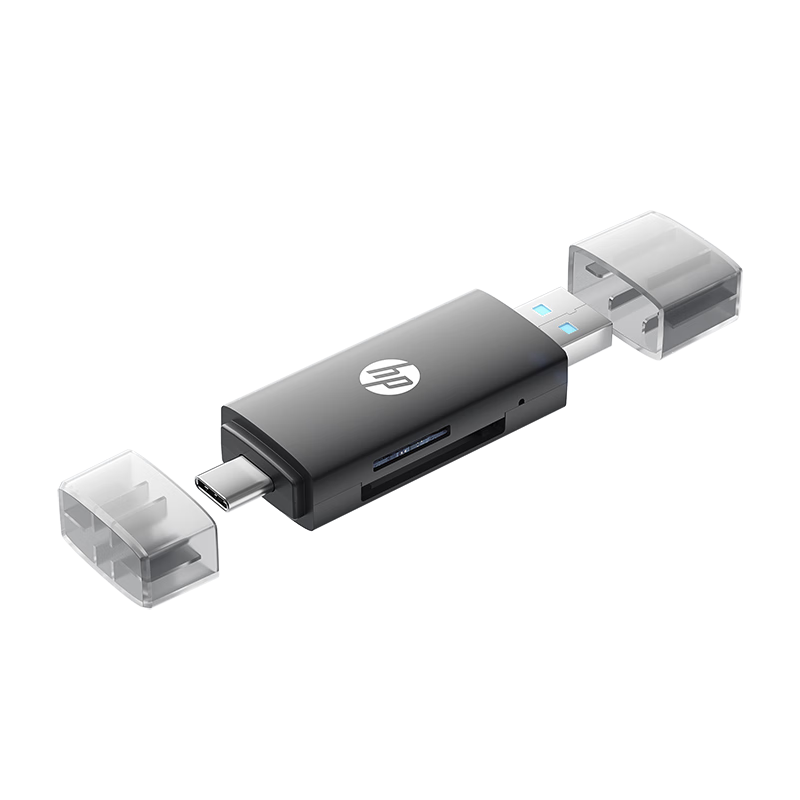HP Memory Card Reader with Type-C And USB Dual Ports, Supports SD/TF Card Transfer, Compatible with Smartphones, Computers, Tablets, IPad, Dash Cams, And Surveillance Devices