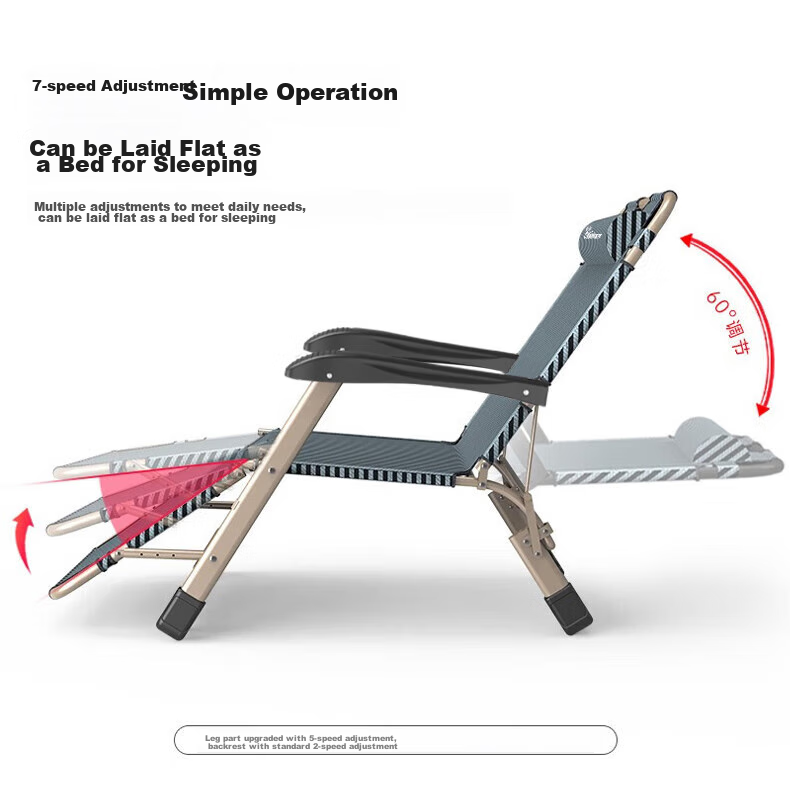 OKeefe Folding Bed Lounger, Office Nap Chair, Single Bed, Siesta Chair, Nap Bed, Accompanying Care Bed, with Reinforced Support Rod 13