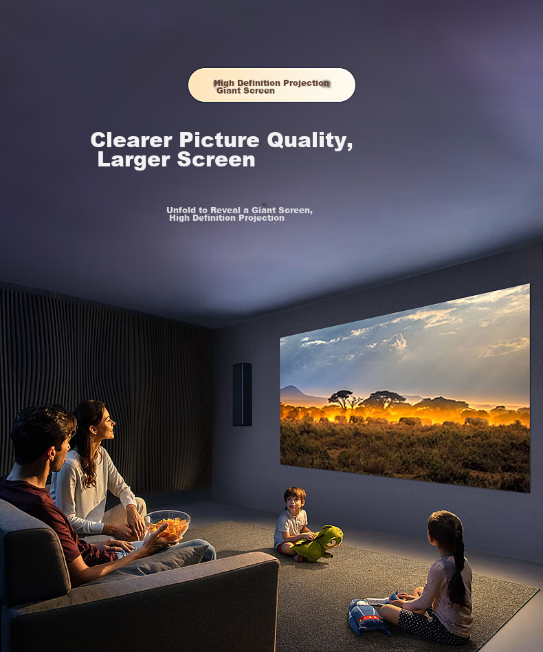 HONGYING HD Anti-Light Projection Screen [Daytime Direct Projection] 80-Inch Home Living Room Bedroom No Drilling Wall-Mounted Simple Projector Scree 3