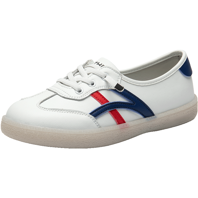 ZHR Casual Shoes, Lightweight And Breathable, Spring And Autumn Flat White Sneakers, Trendy Retro Training Shoes for Women, A67P, White And Blue, Size 37