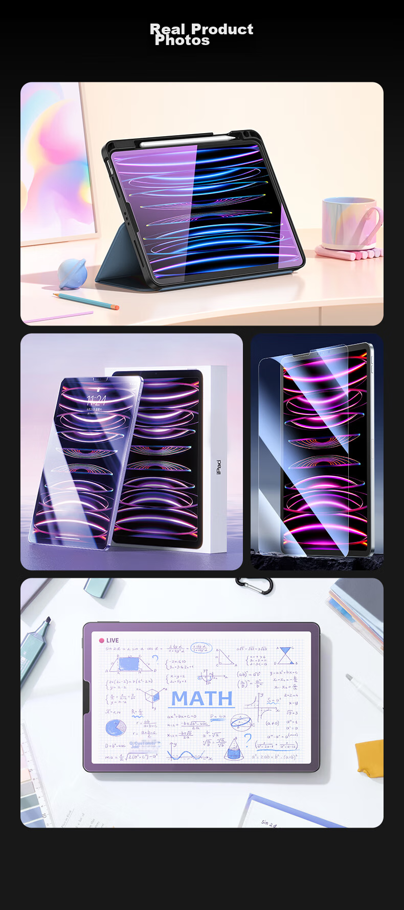 CangHua Tempered Glass Screen Protector for IPad Pro 12.9, Eye Protection Anti-Blue Light, Compatible with 2020/2021/2022 Models, 12.9-Inch Protective Film, Apple Tablet High Definition Anti-Fingerprint Screen Protector 18