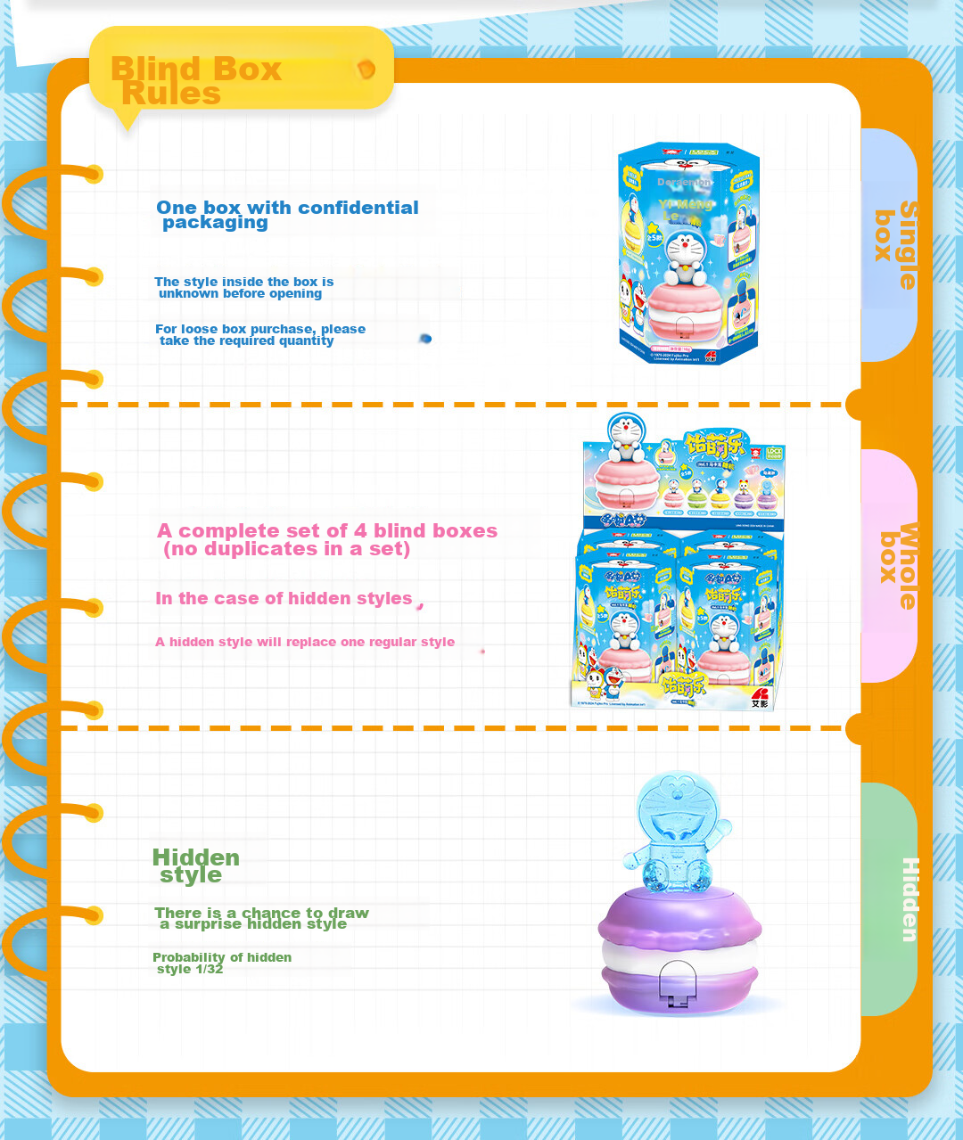 LDCX Doraemon Stuffed Plush Doll, Lucky Cat Figurine, Birthday And New Year Gift, Peripheral Blind Box 13