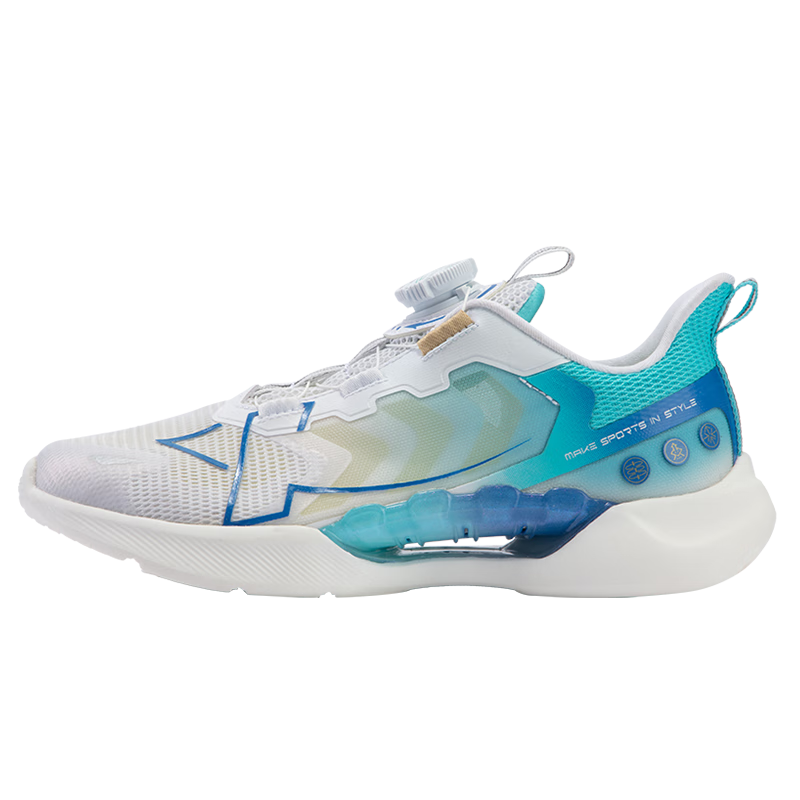 XTEP Kids Unisex Hydrogen Wind Knob Breathable Running Shoes XTEP White/Beijing Blue Size 38