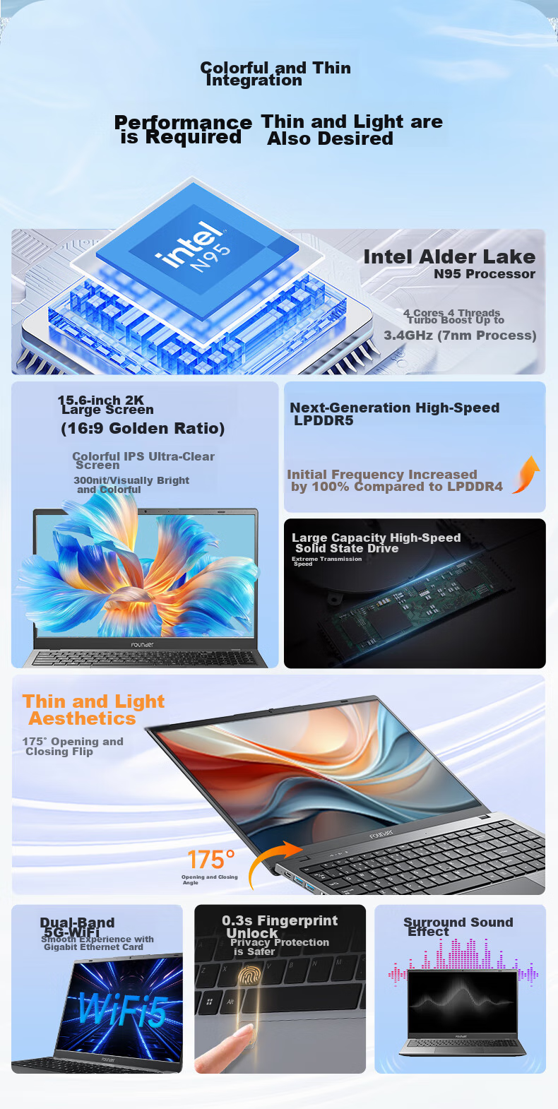Fangzheng 2026 New i3 Lightweight Laptop 15.6" 8GB RAM 128GB SSD High-Performance Business Travel Study Entertainment All-in-One Notebook 2