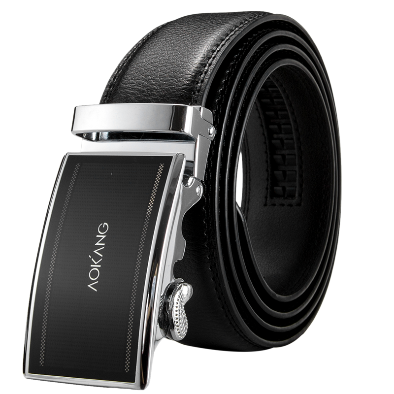 Aokang Men's Automatic Buckle Belt, Business Casual Waistband, Birthday Gift for Husband