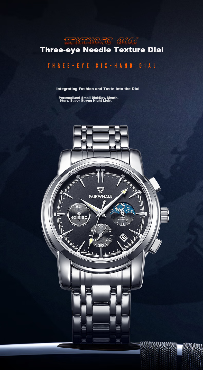 FAIRWHALE Amantii Mechanical Watch for Men, Top Ten Famous Watches, Business Quality Chinese Watch Gift for Boyfriend 5370 3