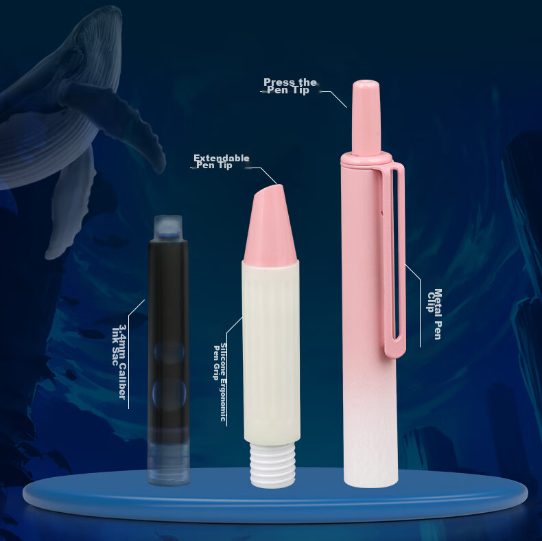 HERO Fountain Pen 3176, Retractable Fountain Pen for Third-Grade Elementary Students, Iridium Nib, Blue 7