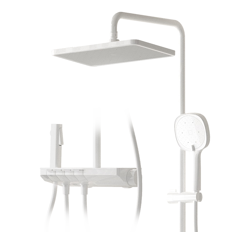 HEGII Shower Head D40, Piano Key Storage, Descaling Self-Cleaning Bathroom Shower Set, HMF938-333