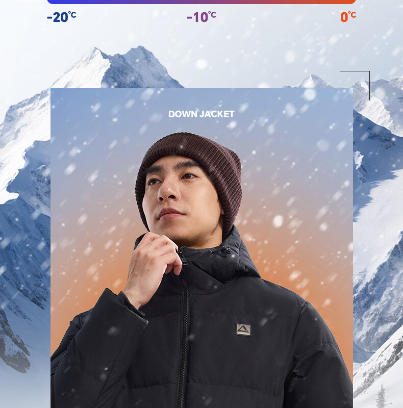 PEAK Yuxue down Jacket, Spring Season, Triple Protection Technology, Short Style, Men's Duck Down, Windproof, Warm Sports Coat, DF544121 3