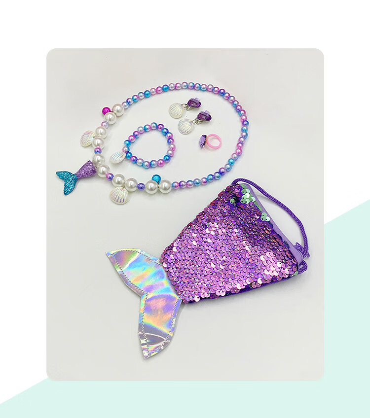 CHIMERA 6-Piece Mermaid Jewelry Set, Decorative Accessories for Children, Girls, And Young Women, Mid-Autumn Festival Gift 10