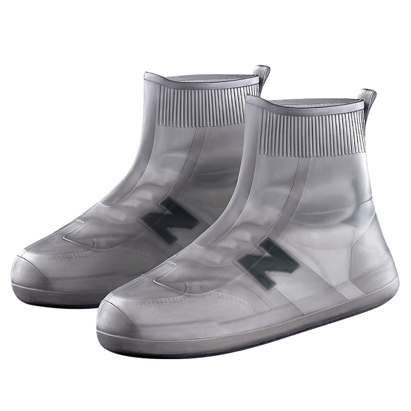 BIAZE Waterproof Shoe Covers for Adults, Silicone Rain Boots, Non-Slip Wear-Resistant Portable Rain Boots, Size L