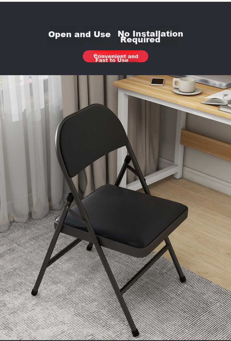 Fanshe Folding Office Chair, Breathable, Conference Training Chair, Simple Writing And Negotiation Reception Chair with Backrest for Home Use 4