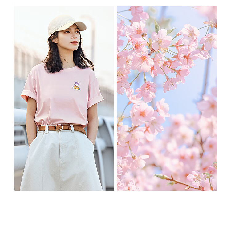 Semir [Colorful Cool-Touch T-Shirt] Women's Short-Sleeve Mid-Length Loose Comfortable Embroidered Top 109324100007 9
