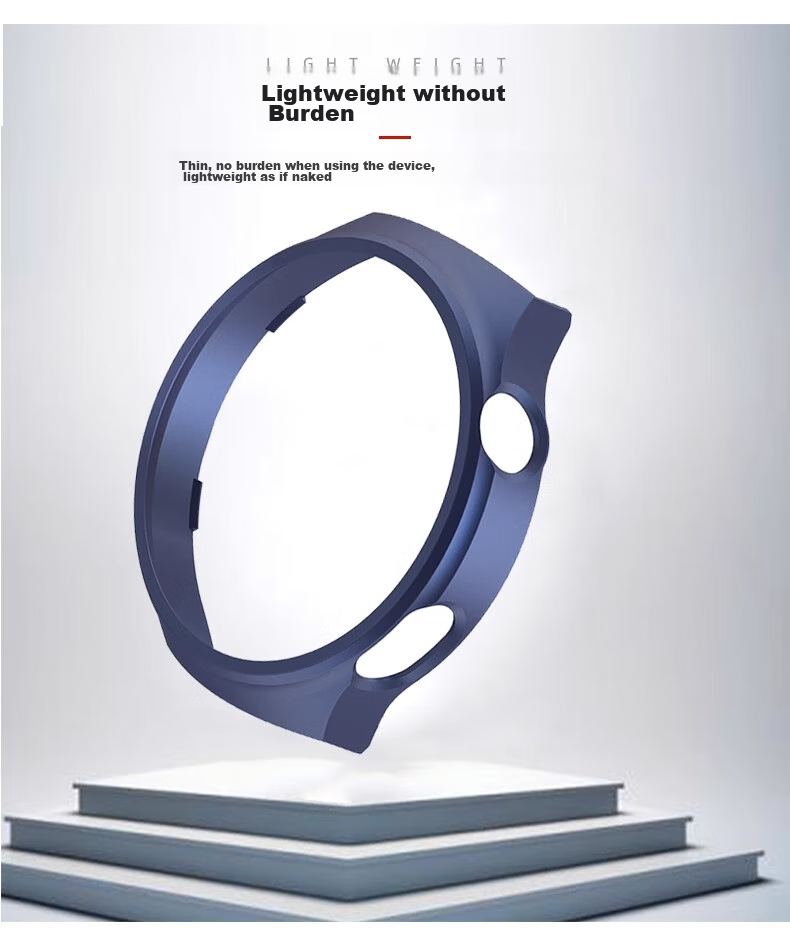 Watchbond, Suitable for Huawei Watch 4 Pro Protective Case with Integrated Screen Protector, Deep Blue Earth PC Tempered Glass Integrated Protective Film, Protective Cover, Screen Protector, Full Coverage Anti-Scratch Accessories 5