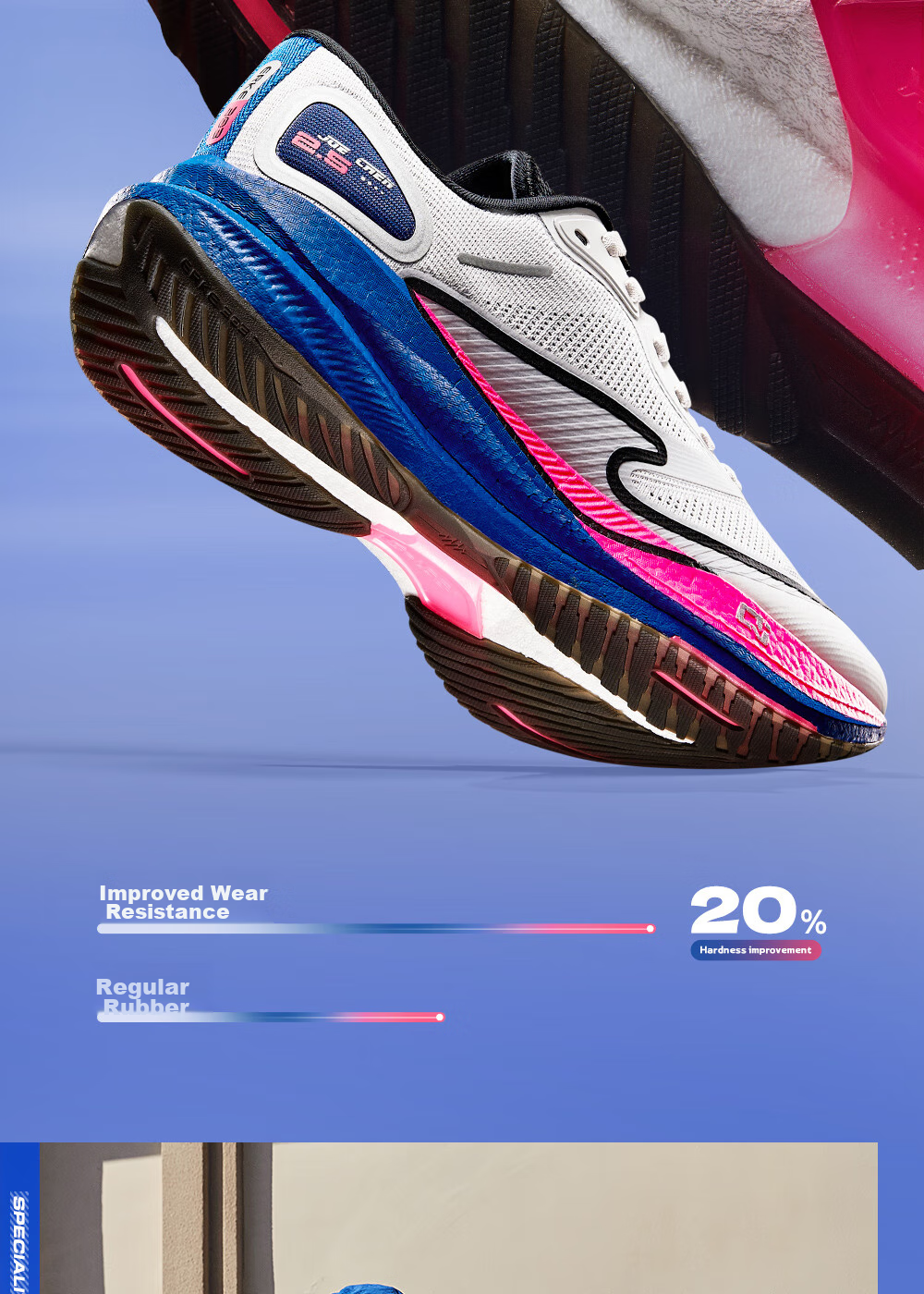 ERKE [Juechen 2.5] Men's Running Shoes, Marathon Shock-Absorbing Sneakers, Non-Slip Wear-Resistant Athletic Shoes for Me 13