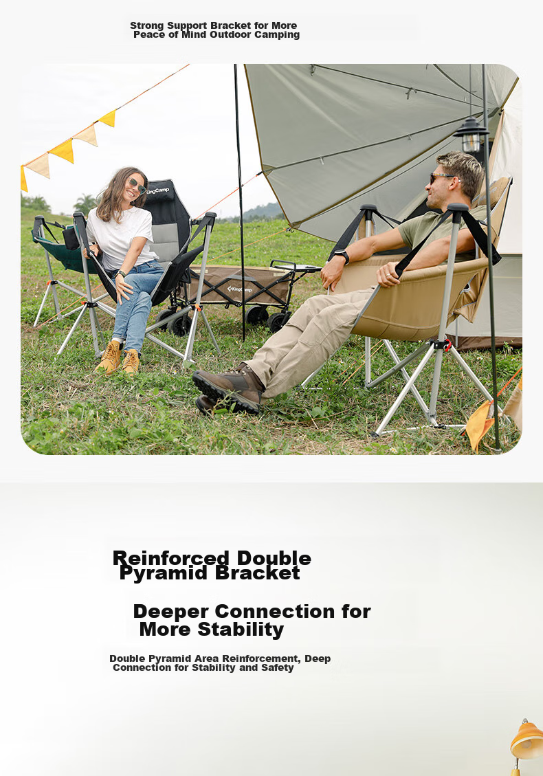 KingCamp Folding Chair, Outdoor Chair, Rocking Chair, Indoor Chair, Cradle Chair, Hanging Chair, Swing Chair, Aluminum Alloy Chair, KC2227, Khaki Color 10