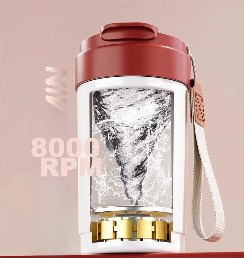 Fanji Electric Stirring Cup, Coffee Cup, Temperature Display, 316 Stainless Steel, Fully Automatic, Rechargeable, Magnetic Soy Milk Powder Shaker Cup, White 8