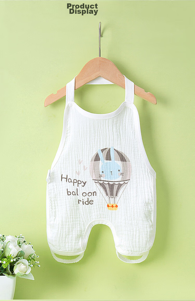 9I9 Baby Belly Cover, Summer Thin Pure Cotton Gauze, Newborn Belly Protection Vest, Infant Sleeping Bag, Onesie, 2-Piece Set, A302 11