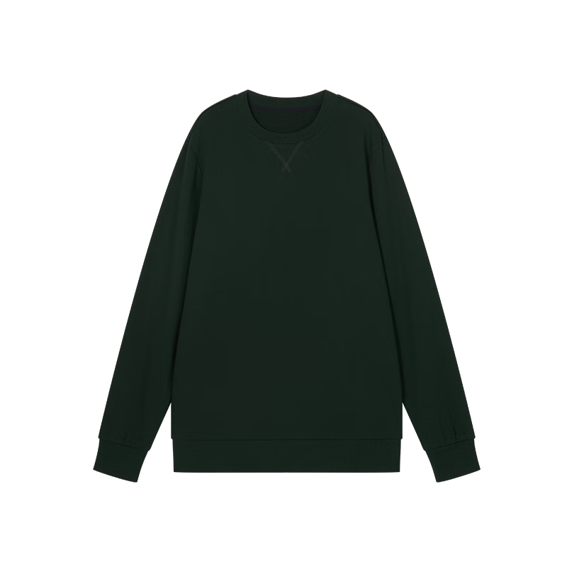 JD Original Pure Cotton Sweatshirt for Men, 2026 New Spring And Autumn Jacket, Men's Clothing, Base Layer T-Shirt, Forest Green, Size S