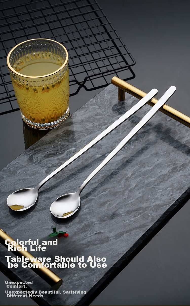 Shihua 304 Stainless Steel Long Handle Whisk, 23.6cm, Coffee Spoon, Milk Powder And Honey Mixing Spoon, Cocktail Spoon, Ice Spoon, 1 Piece 6