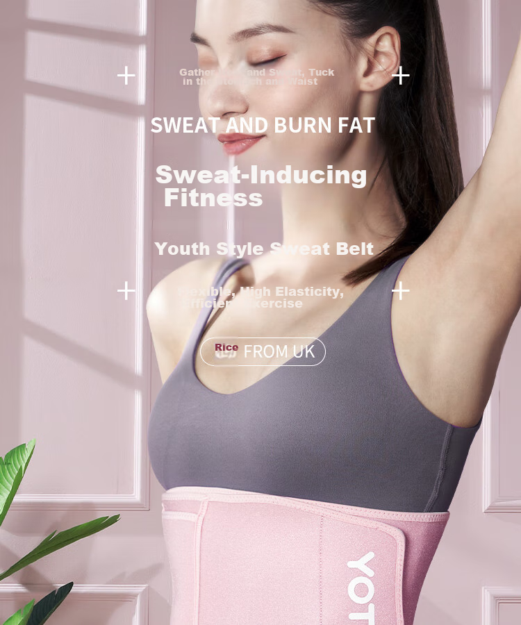 Yottoy Sweat-Inducing Waist Trainer for Women, Fitness Waist Support Belt, Exercise Training Abdominal Shaper, Weight Loss Running Body Shaper, Tummy Control, Cherry Blossom Pink 1