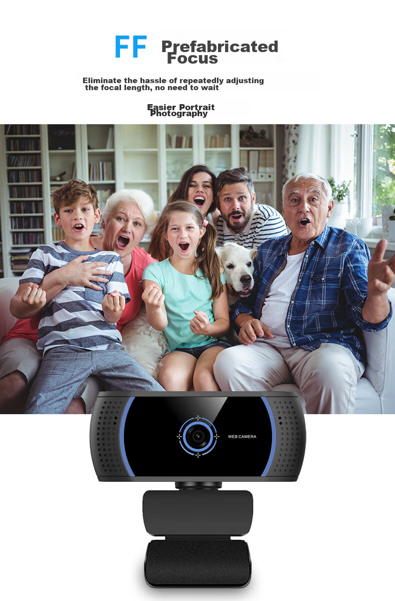 GESOBYTE C305 1080P Wide-Angle HD Webcam for Live Streaming, Video Calls, Conferences, Online Teaching, Home Use, Exams, Research, Note-Taking, Desktop External USB Plug-And Microphone 7