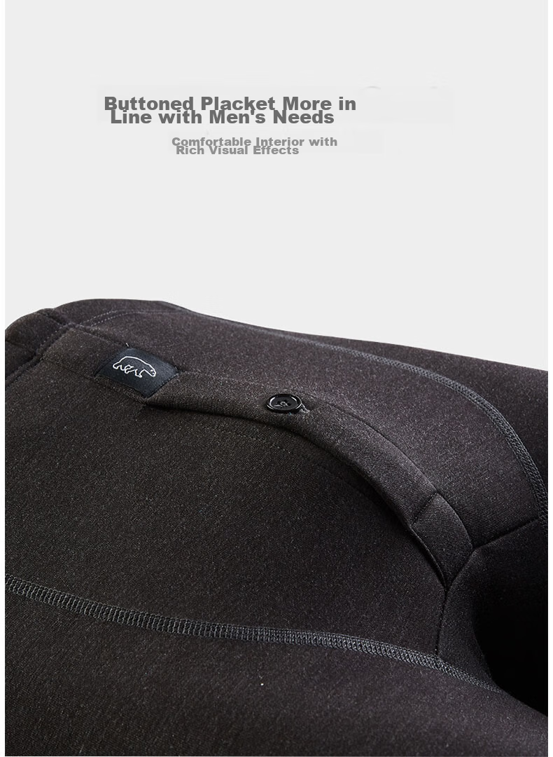 Bejirog Thermal Knee Pads for Men, Warm Pants with Fleece Lining, Thickened, Suitable for -30°C in Northeast China, Cold-Proof Base Layer Cotton Pants 24