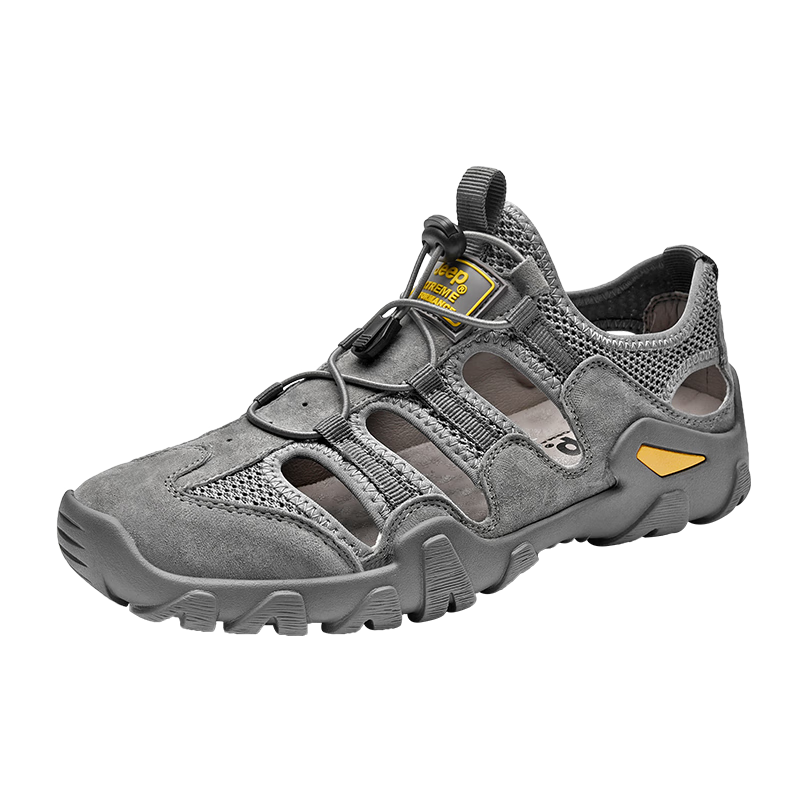 Jeep Sandals for Men, Outdoor Breathable Beach Shoes, Men's Closed-Toe Water Shoes, Non-Slip Wear-Resistant Hiking Shoes for Stream Trekking