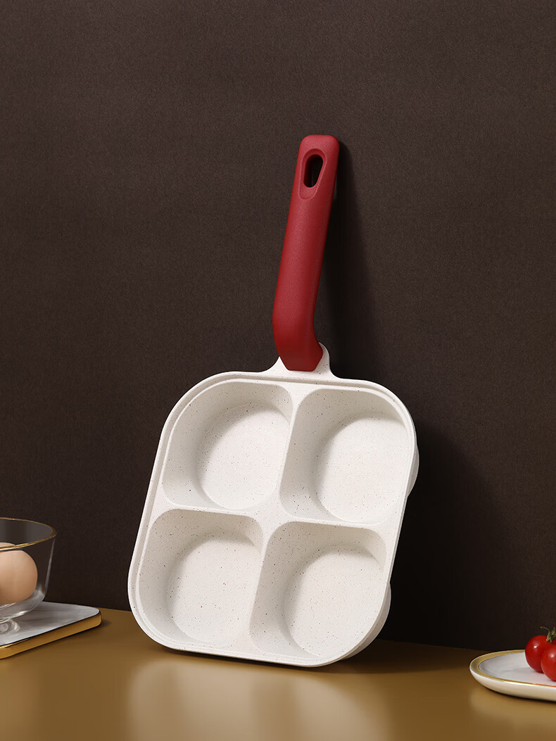 SSN Four-Hole Frying Pan, Deep Egg Pan, Burger Pan, Breakfast Pan, Meat And Egg Burger Pan, Fried Egg Maker, Four-Compartment Egg And Hamburger Pa 11