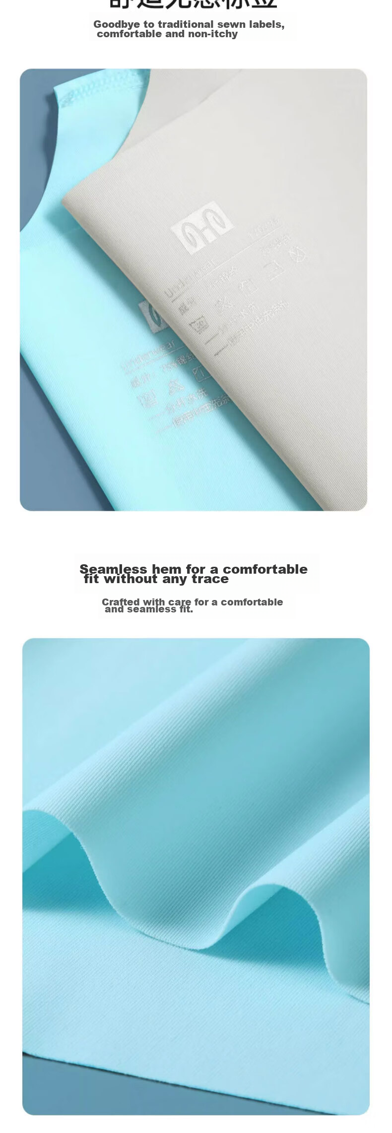 Hengyuanxiang Men's Tank Top, Seamless Undershirt, Ice Silk Fabric, Large Size, Loose Fit, Sleeveless, Inner Wear, Sweat-Absorbing Shirt for Autumn Season, Sky Blue 12