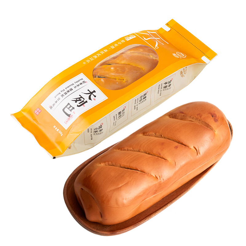 雅觅全麦果仁大列巴500g车轮粗粮面包休闲零食早餐代餐【源头直发】