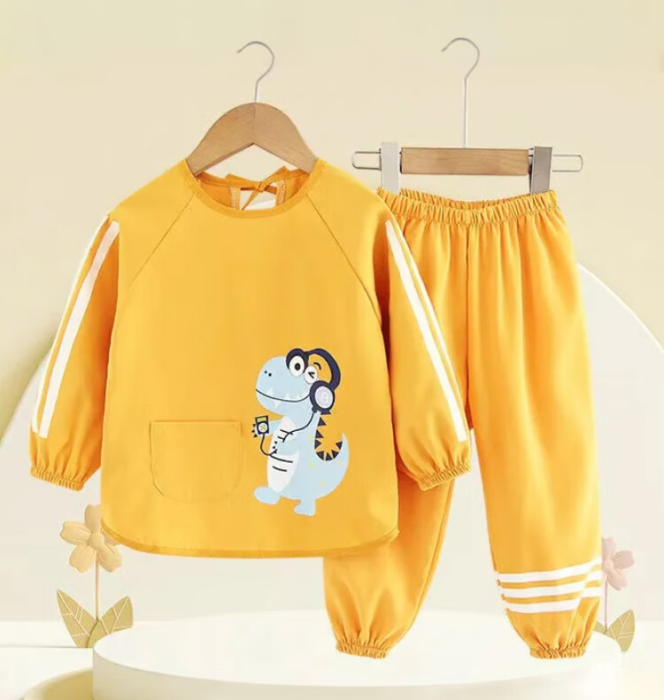 9I9 Baby Eating Anti-Dirt Coverall, Autumn And Winter Splash-Proof Clothing, Separate Full-Body Protective Suit, Crawling Outfit A133 Dinosaur 11