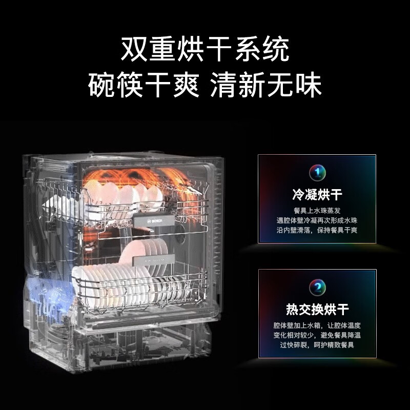 博世（BOSCH）12套 嵌入式 智能洗全自动洗碗机 SJV46JX01C 需单独自配门板