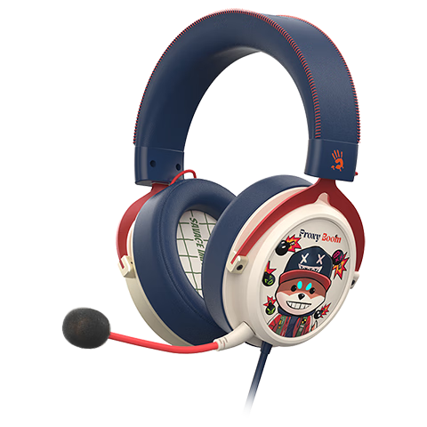 A4TECH Wild Tribe M595 Wired Gaming Headset Over-Ear Blood Hand Phantom CS PUBG Essential Delta Action Valorant Lightweight Gaming Headset Mechanical Dog
