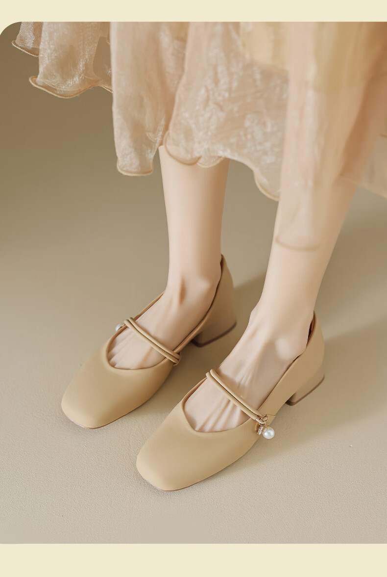 Daphne Women's Shoes, 2026 New Autumn Style, Comfortable Thick Heel, New Chinese-Style Single Shoes, Elegant And Stylish, Perfect for Pairing with Dresses, Leather Shoes 7