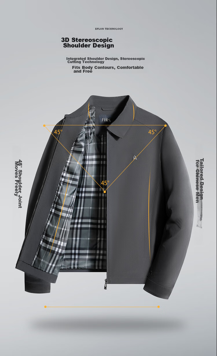 FIRS Executive Jacket for Men, Lapel Collar, Business Casual, Embroidered, Wear-Resistant, Windproof, Retro Cotton Feel, Cadre Clothing, Outerwear for Me 5