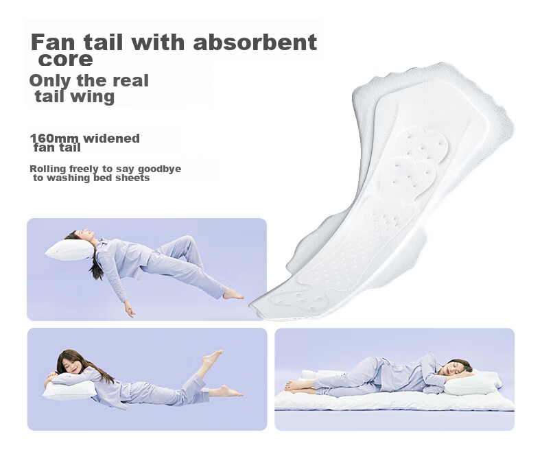 Beishute Ultra-Absorbent Cotton Soft Instant Absorption Antibacterial Overnight Sanitary Napkins, 360mm, 12 Pieces, Sold by JD, Menstrual Pads 12
