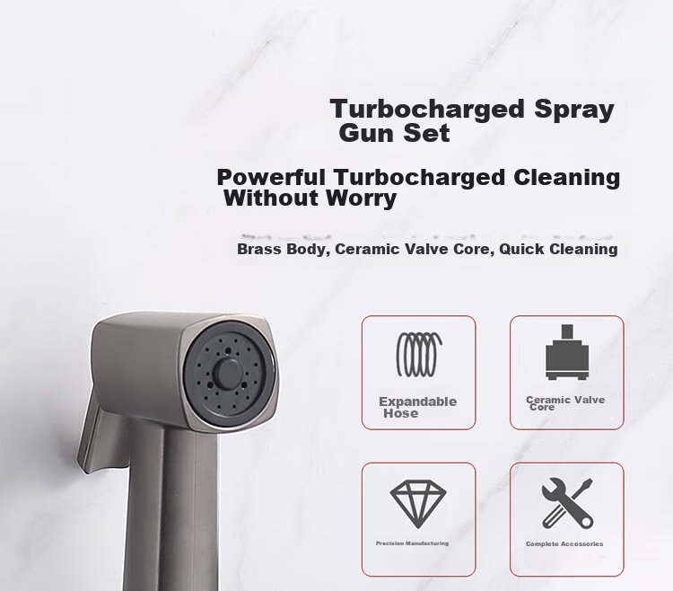 Larsd Toilet Flushing Gun, Toilet Companion, One-In Two-Out Angle Valve Set, Bathroom Pressure-Increasing Flush Nozzle LD10327H 1