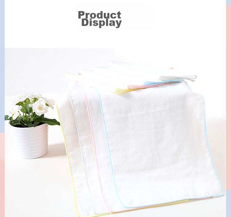 Babyprints Baby Drool Bib, Gauze Pure Cotton Baby Handkerchief Square Towel, Newborn Face Washcloth, Antibacterial, Pack of Te 15