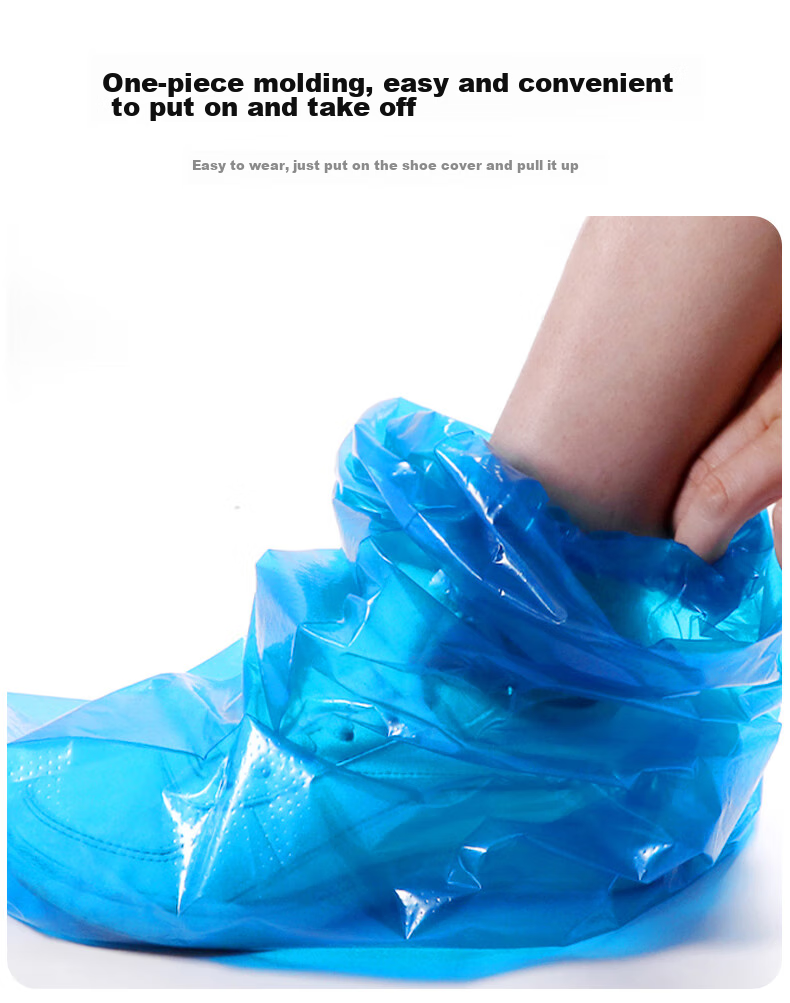 BWNK Disposable Rain Shoe Covers [50 Pack], Adult And Children's Universal Extended Thick Outdoor High-Top Shoe Covers 5