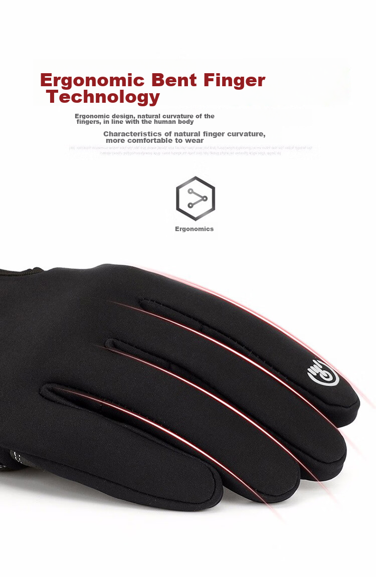 RED DRAGONFLY Cycling Gloves for Men, Winter Outdoor Sports Windproof Water-Resistant Running Hiking Gloves, Warm Fleece-Lined Touchscreen Gloves 10
