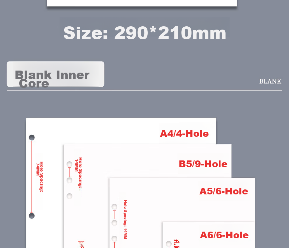 Jiaranheng Loose-Leaf Refill Paper for A4 Loose-Leaf Notebooks And Journals, 4-Hole Refill Pages, Thick Lined Paper for Replacement Inner Pages 22