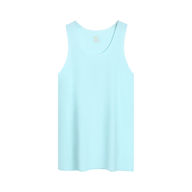 Hodo Men's Summer Ice Silk Seamless Thin Undershirt, Round Neck Versatile Elastic Vest, Floating Ice Blue, Size 185