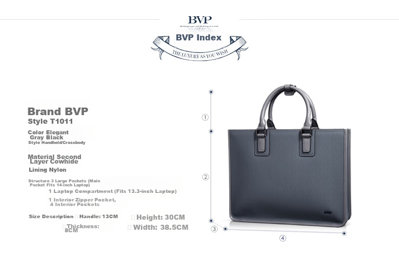 BVP Men's Leather Briefcase, Horizontal Style Handbag, Fashionable Laptop Bag, Business Casual Briefcase for Men, Father's Day Gift 29