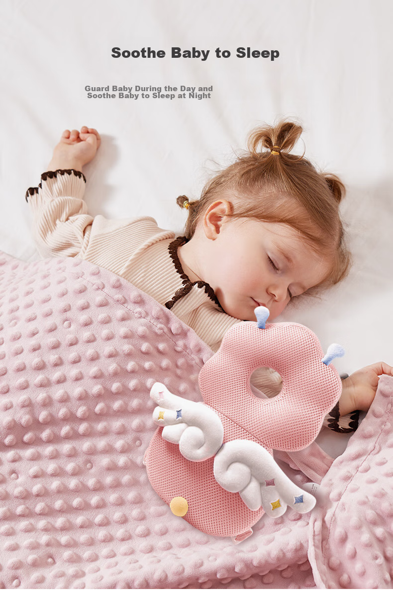 Kidsneed Baby Anti-Fall Device, Infant Head Protection Pillow, Children's Walking Head Guard, Anti-Collision Protective Pad, with Anti-Lost Strap, Pink 8