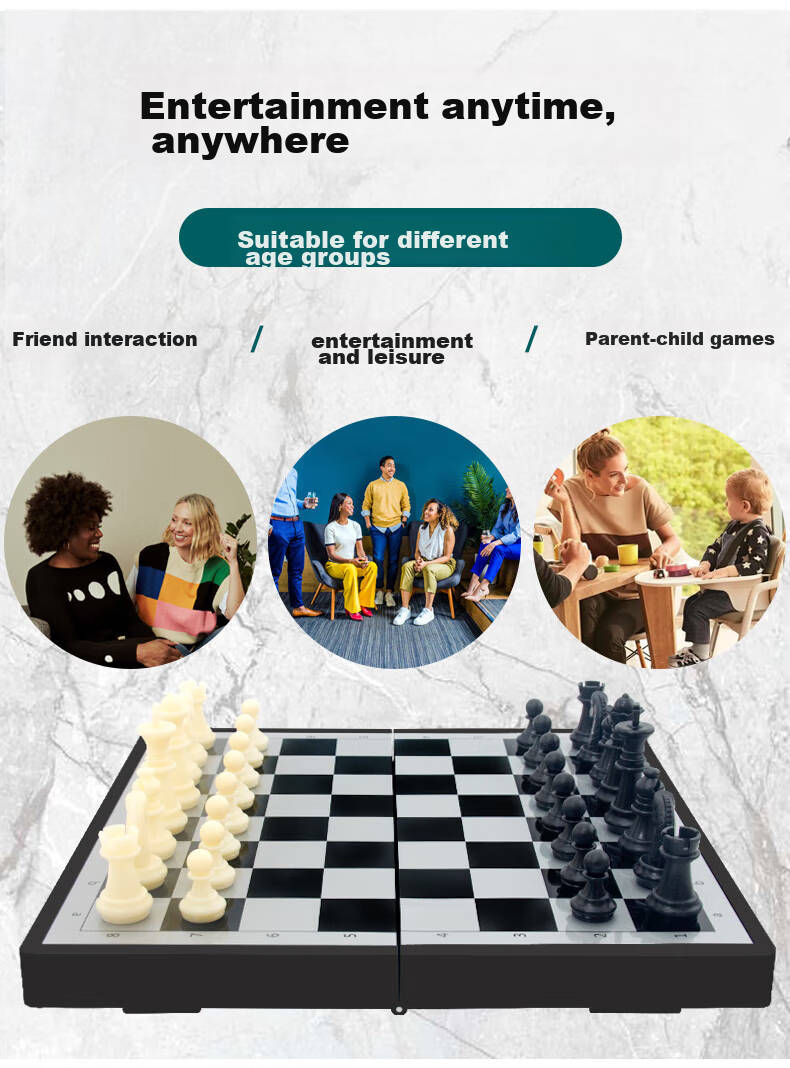 JUA Medium Magnetic Chess Set for Children, Elementary School Students, Learning Training, Educational And Leisure Board Game Set F-5 2