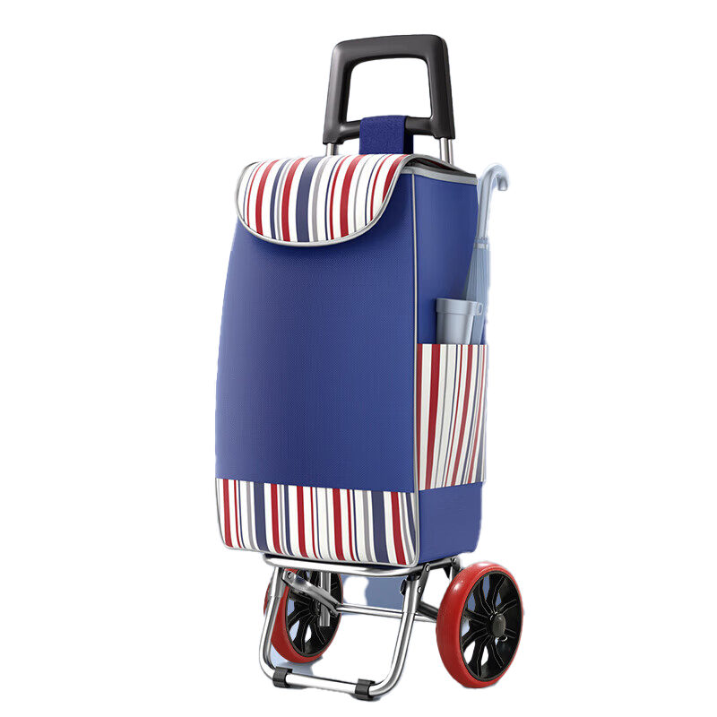 Adiya Grocery Cart, Portable Household Trolley Shopping Cart Foldable Stair Climber with Quiet Wheels