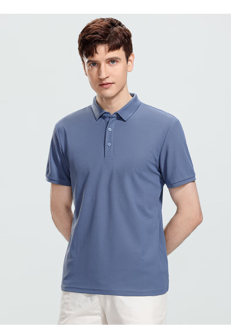 ROMON Short-Sleeve Polo Shirt for Men with Collar, Summer Business Casual Versatile Solid Color Top 8827 10