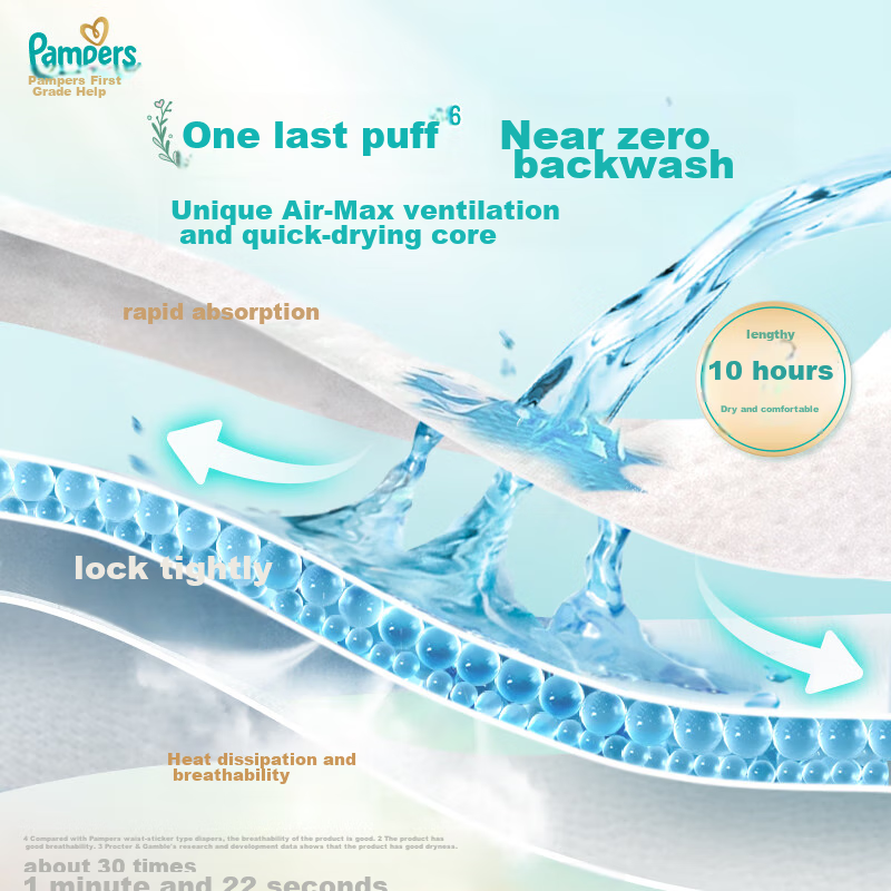 Подгузники Pampers Cooling Champion Level 1, трусики для новорожденных, ультратонкие, дышащие, L72, 9-14 кг