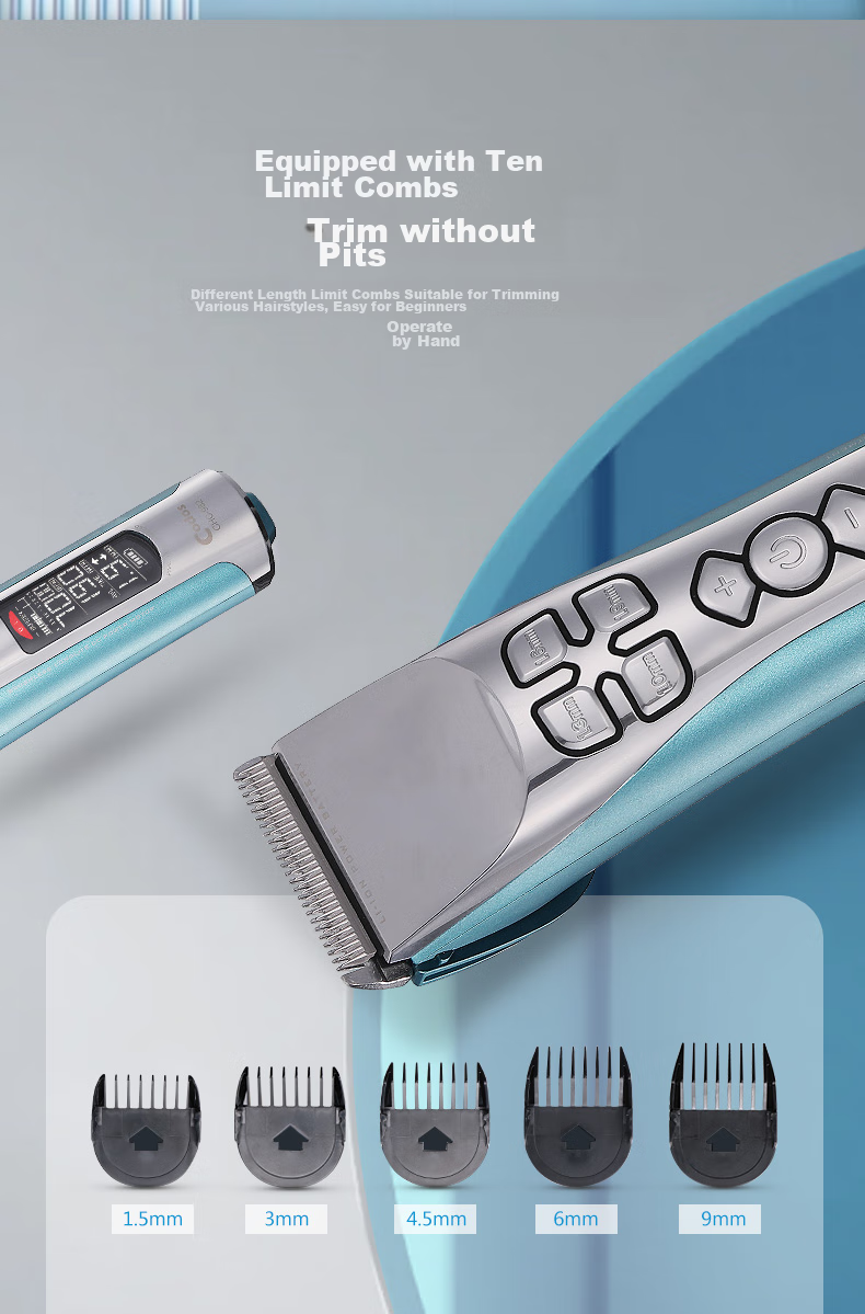 Codos 982 Sky Blue Brushless Electric Hair Clipper, Rechargeable Electric Shaver, Professional Hair Salon Tool, Graduation Gift 9